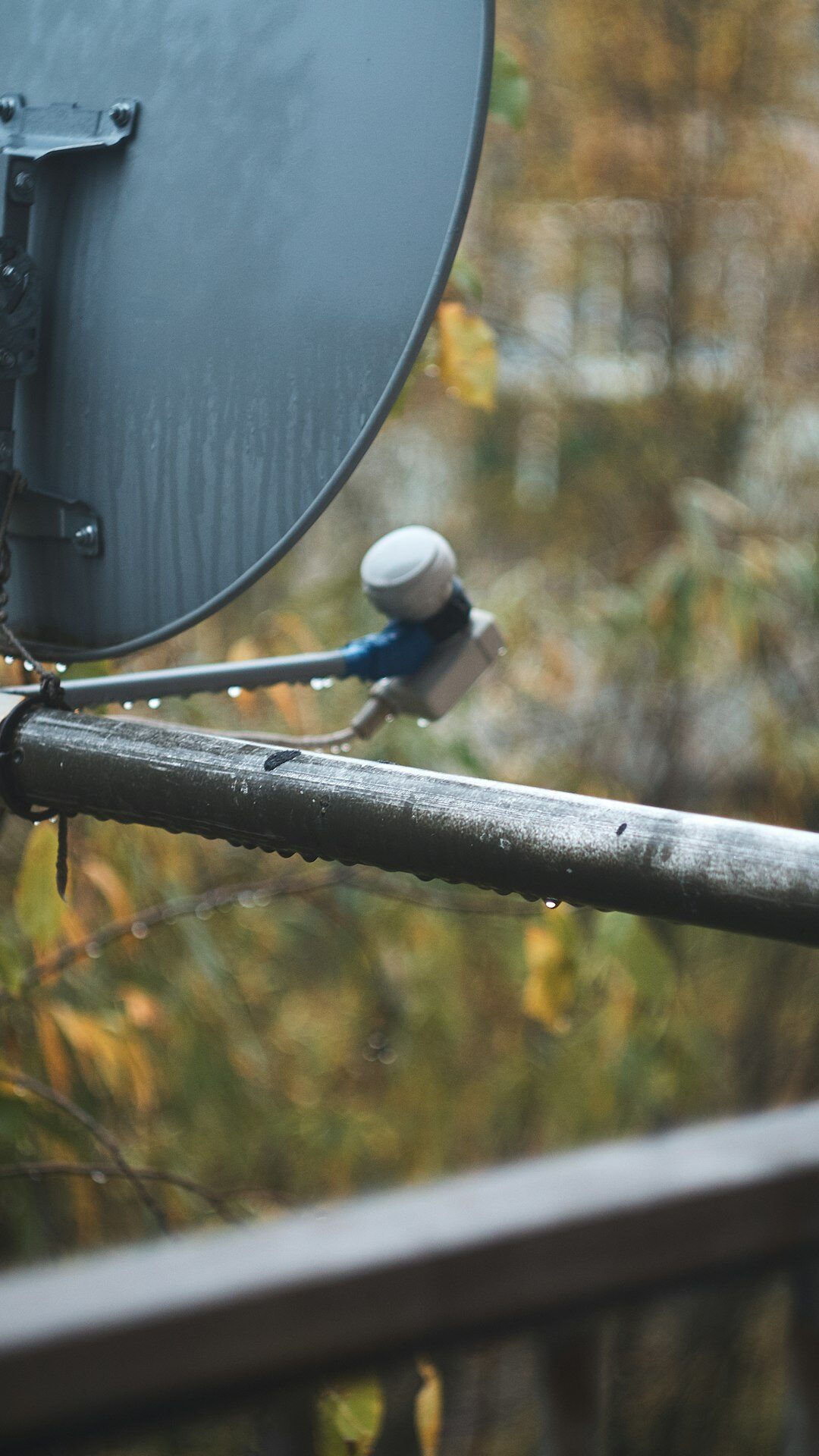 Outside broadcast van with satellite dish