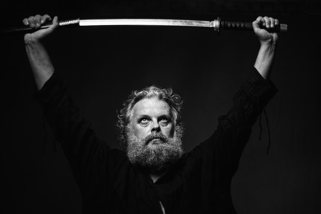 Finnish man with beard smiling in studio portrait